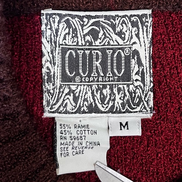 Vintage Woven Single Button Open Cardigan Sweater Size Medium - Picture 7 of 9